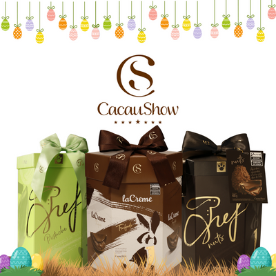 Kit com 3 Ovos de Páscoa Ursinhos Carinhosos Pelúcia Colorido 170g